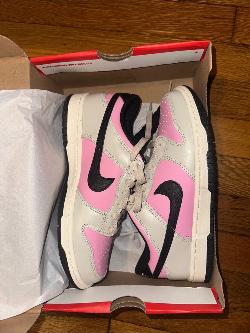 Nike Dunk Low — Pink, Cream & Black Colorblock